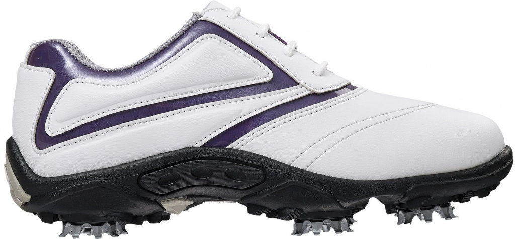 Calçado de golfe júnior Footjoy GreenJoys Junior Golf Shoes White/Purple US 5