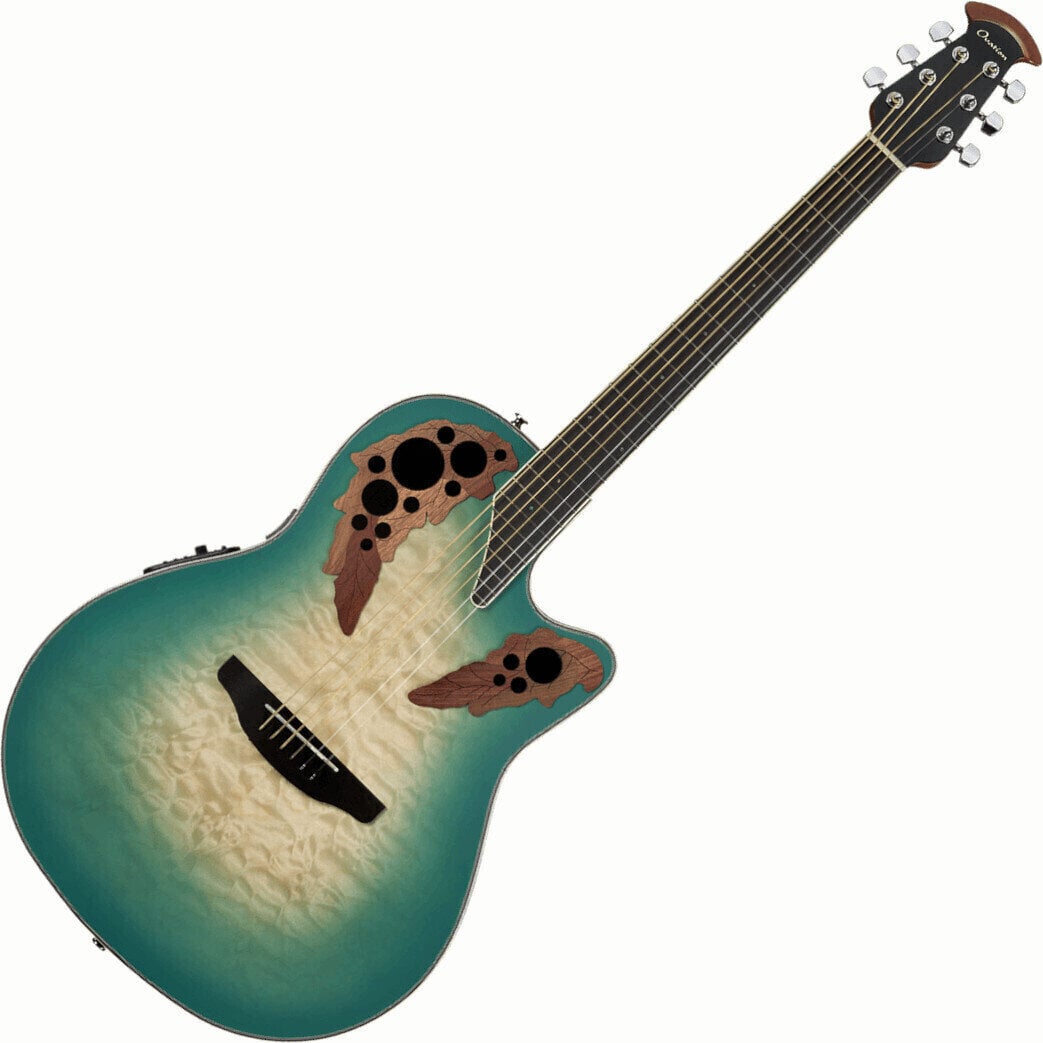 Guitare acoustique-électrique Ovation CE44X-9B Elite Plus Mint Green-Natural Burst Guitare acoustique-électrique