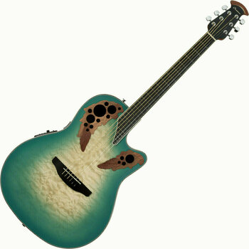 Guitare acoustique-électrique Ovation CE44X-9B Elite Plus Mint Green-Natural Burst Guitare acoustique-électrique - 1