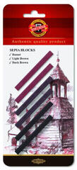 Szén KOH-I-NOOR Set of Sepia Blocks Műszén készlet 7 mm 6 db