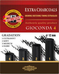 Szén KOH-I-NOOR Set of Artificial Extra Charcoals Műszén készlet 12 mm 4 db