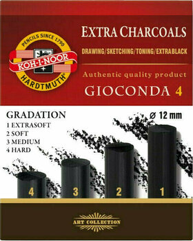 Houtskool KOH-I-NOOR Artificial Charcoal 12 mm 4 stuks - 1
