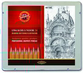 Graphitstiften KOH-I-NOOR Professional Graphite Pencils Künstlerfarbstifte Set 24 Stück