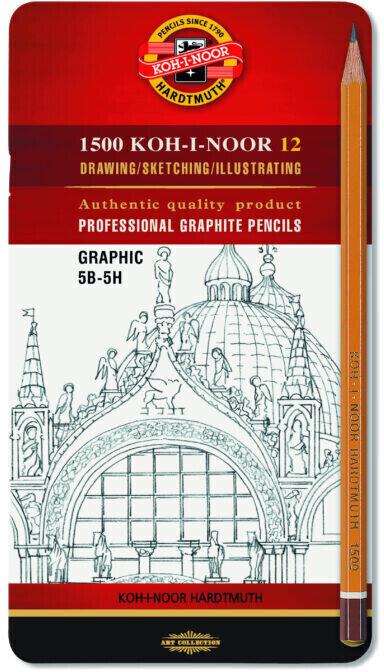 Graphite Pencil KOH-I-NOOR Professional Graphite Pencils Technic Set of Graphite Pencils 12 pcs