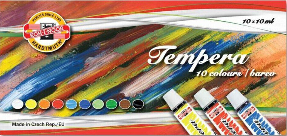 Vopsea tempera KOH-I-NOOR Set de culori tempera 10x10ml