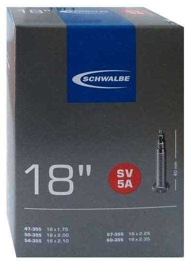 Chambres à Air Schwalbe 18 FV5A 47/60-355 Ek 40mm 95g 47-60 mm 95.0 40.0 Presta Tube de vélo