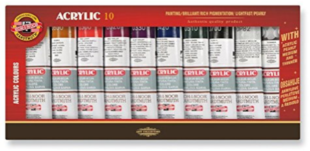 Colore acrilico KOH-I-NOOR Set di colori acrilici 10 x 40 ml