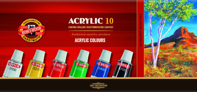Colore acrilico KOH-I-NOOR Set di colori acrilici 10 x 16 ml