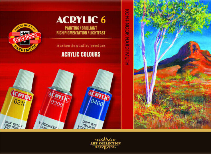 Culoare acrilică KOH-I-NOOR Set de vopsele acrilice 6 x 16 ml