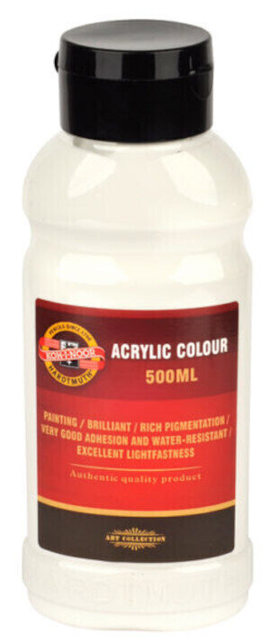 Akryylimaali KOH-I-NOOR Akryylimaali 500 ml 100 White