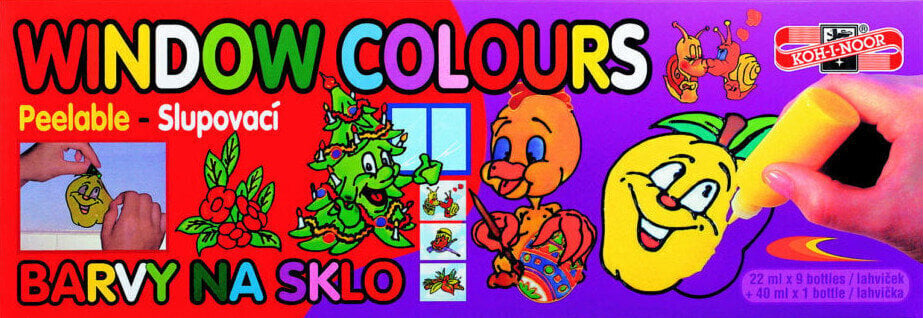 Lasimaali KOH-I-NOOR 9740 Set of Window Colours 1x40 ml-9x22 ml