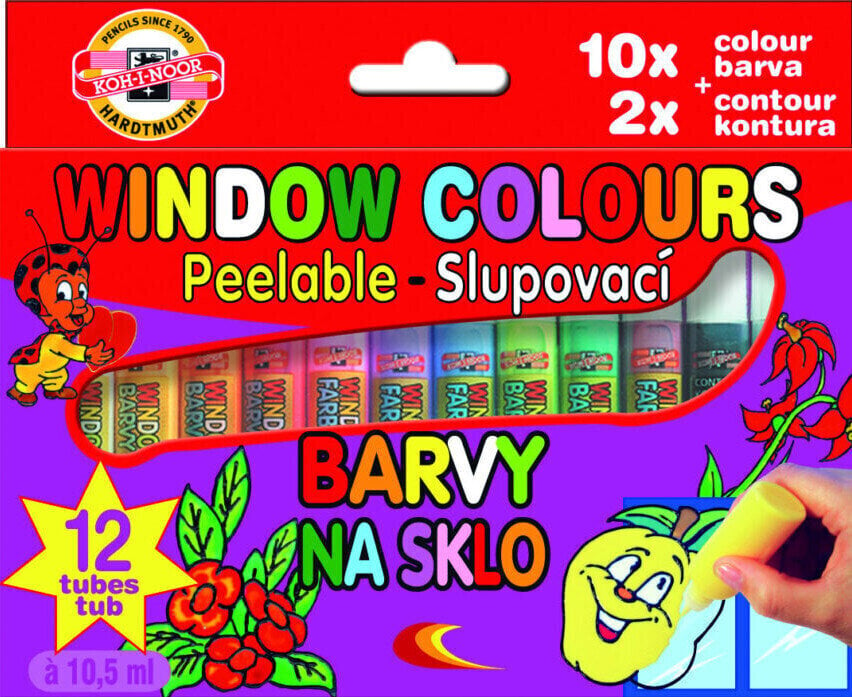 Colore per vetro KOH-I-NOOR 9739 Set of Window Colours 12x10,5 ml