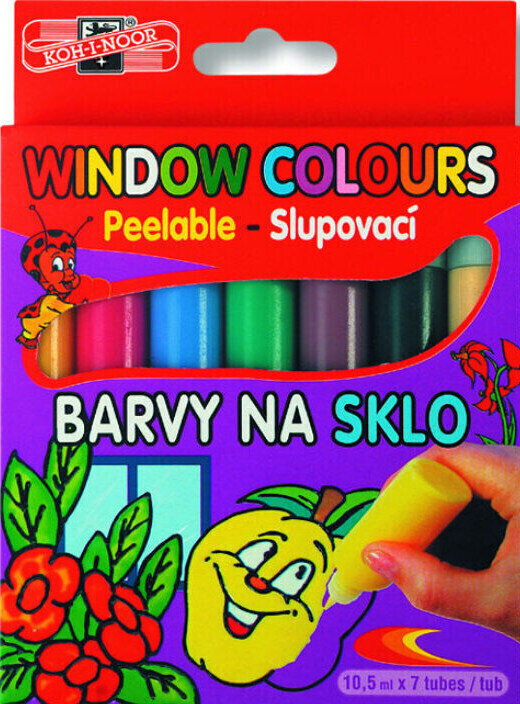 Tinta para vidro KOH-I-NOOR 9738 Set of Window Colours 7x10,5 ml