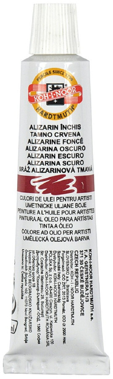 Cor de óleo KOH-I-NOOR Tinta a óleo 16 ml Alizarine Dark