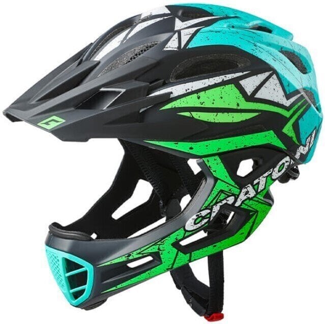 Casco de bicicleta Cratoni C-Maniac Pro Black/Lime/Turquoise Matt S-M Casco de bicicleta