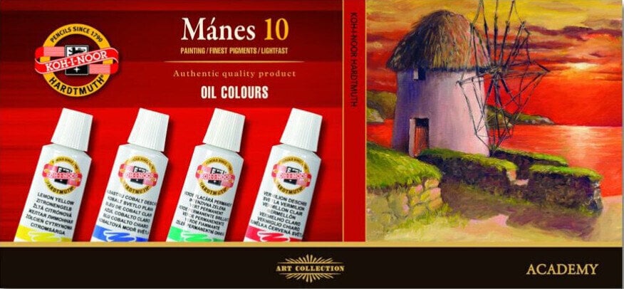 Tempera ad olio KOH-I-NOOR Set di colori ad olio 10 x 16 ml