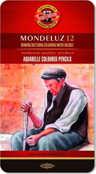 Lápis de aguarela KOH-I-NOOR Mondeluz Aquarelle Colour Pencils (12 Pieces)
