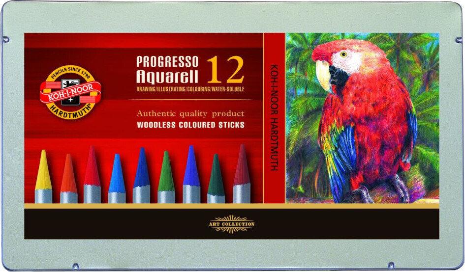 Lápis de aguarela KOH-I-NOOR Progresso Aquarell Pastels (12 Pieces)