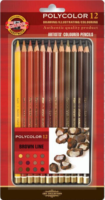 Farebná ceruzka KOH-I-NOOR Sada farebných ceruziek Browns 12 ks