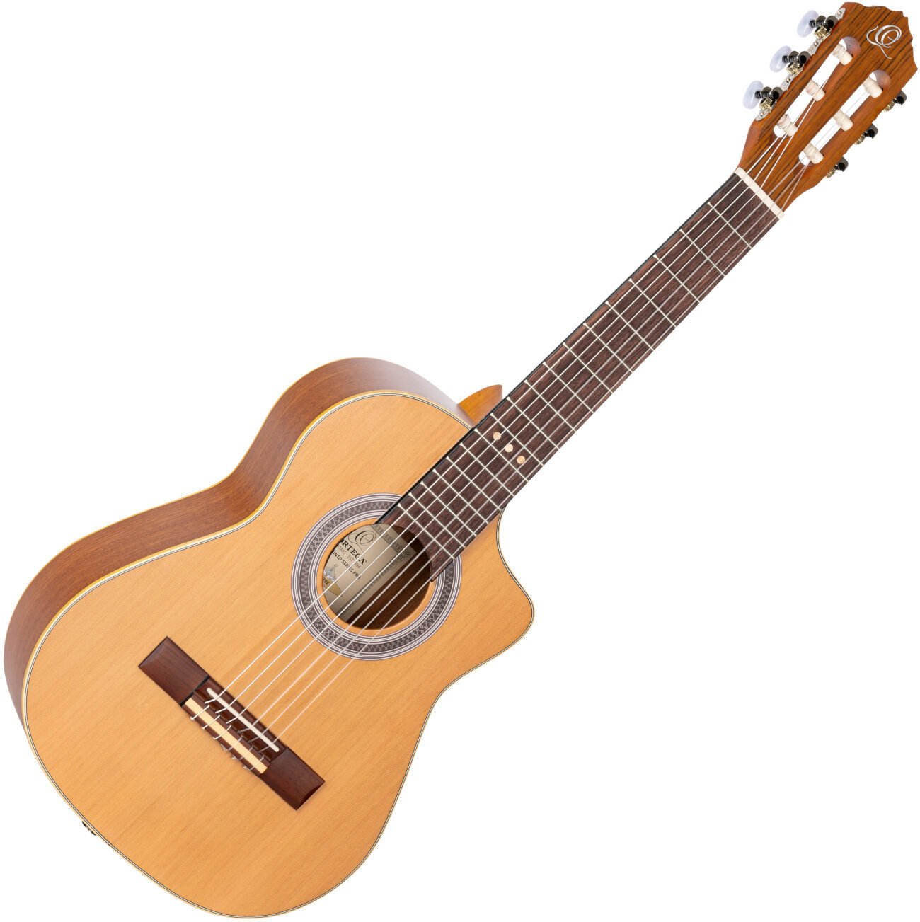 Klassinen kitara esivahvistimella Ortega RQ39E 1/2 Natural