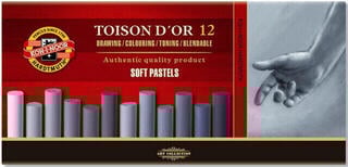 Pastel suave KOH-I-NOOR Toison Soft Pastels Juego de pasteles secos Greys 12 uds.