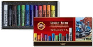 Soft Pastel KOH-I-NOOR Set of Artist's Extra Soft Pastels Set of Soft Pastels 12 pcs