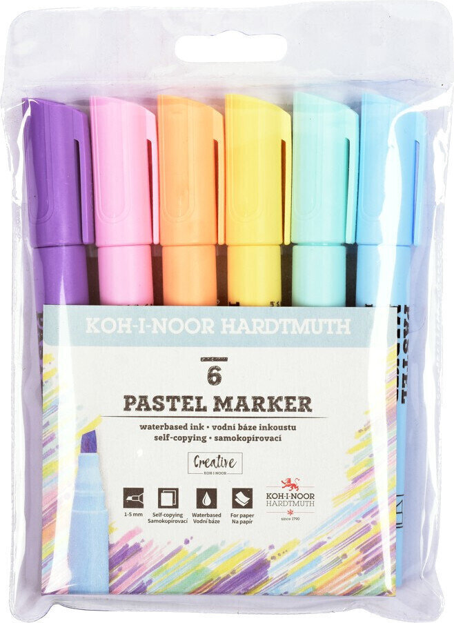 Markierstift KOH-I-NOOR Set of Highlighters Pastel Pastell Textmarker 6 Stck