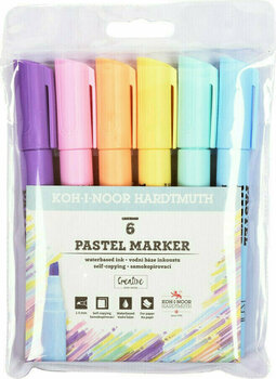 Маркер KOH-I-NOOR Set of Highlighters Pastel Пастелни 6 бр - 1