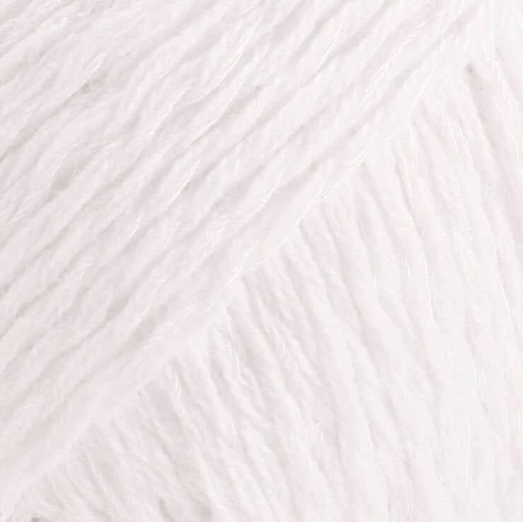Hilo de tejer Drops Belle Uni Colour 01 White Hilo de tejer