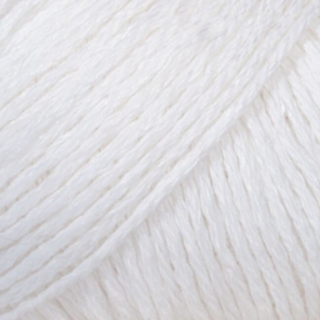 Fil à tricoter Drops Bomull-Lin Uni Colour 01 White Fil à tricoter