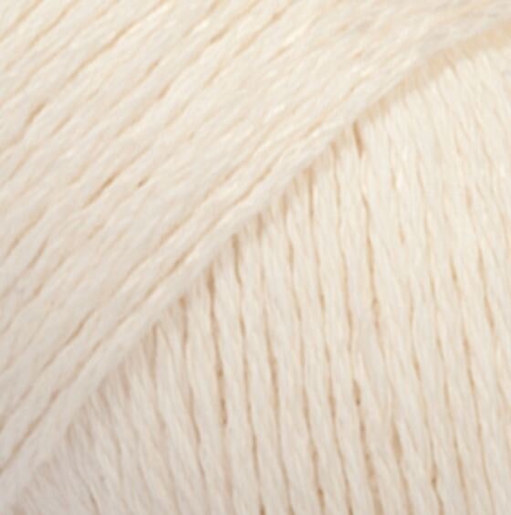 Pletací příze Drops Bomull-Lin Uni Colour 02 Off White Pletací příze