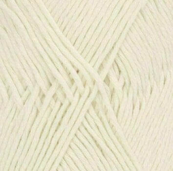 Fios para tricotar Drops Cotton Light Uni Colour 01 Off White - 1