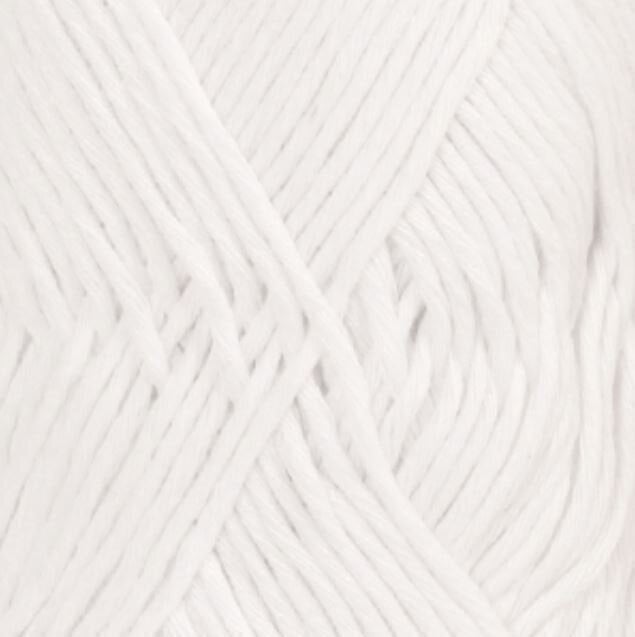 Knitting Yarn Drops Cotton Light Uni Colour 02 White Knitting Yarn