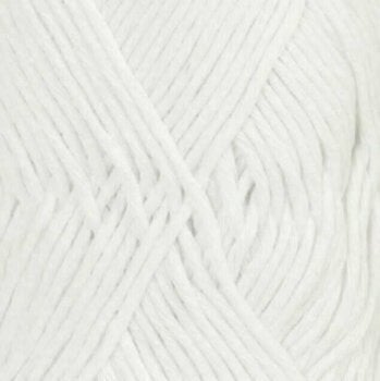 Knitting Yarn Drops Cotton Light Uni Colour 02 White Knitting Yarn - 1