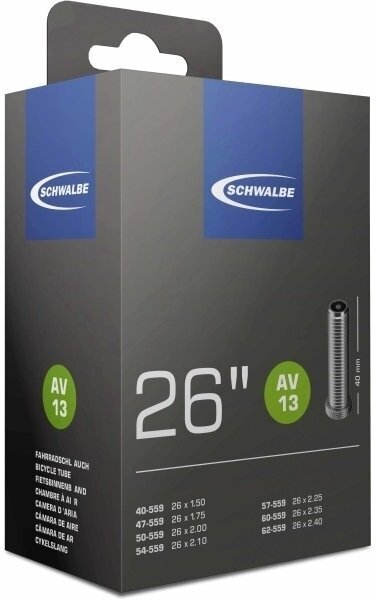 Cámaras Bicicleta Schwalbe 26x1.50/2.50 AV 40mm (40/62-559) 190g VM 40-62 mm 40.0 Schrader Cámaras Bicicleta