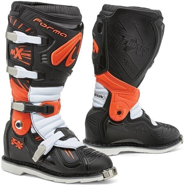 Motorcykel støvler Forma Boots Terrain TX Black/Orange/White 42 Motorcykel støvler