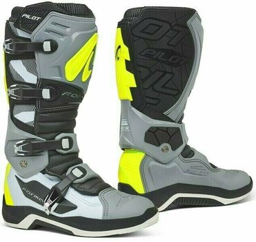 Motorcycle Boots Forma Boots Pilot Grey/White/Yellow Fluo 45 Motorcycle Boots - 1