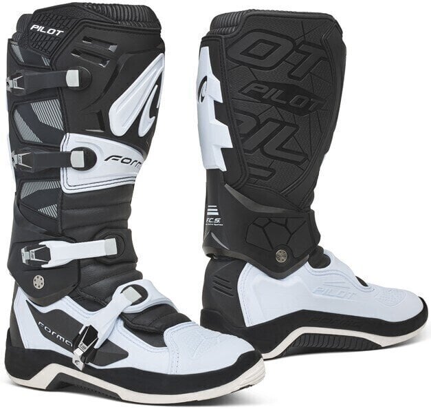 Motorcycle Boots Forma Boots Pilot Black/White 41 Motorcycle Boots