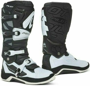 Motociklističke čizme Forma Boots Pilot Black/White 41 Motociklističke čizme - 1