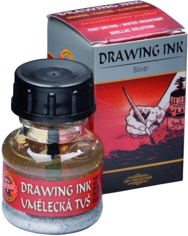 Črnilo KOH-I-NOOR Drawing Ink Črnilo za risanje 2800 Silver