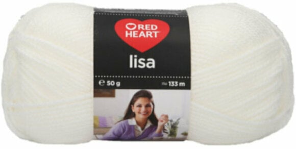 Knitting Yarn Red Heart Lisa 00208 White - 1
