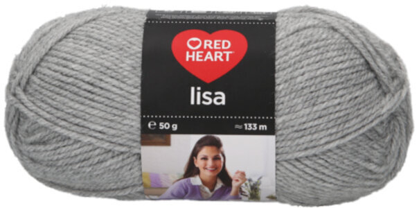 Knitting Yarn Red Heart Lisa 05668 Mid Grey Melange