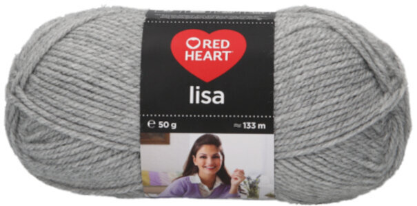 Knitting Yarn Red Heart Lisa 05668 Mid Grey Melange Knitting Yarn