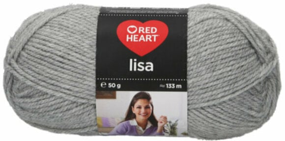 Fil à tricoter Red Heart Lisa 05668 Mid Grey Melange - 1