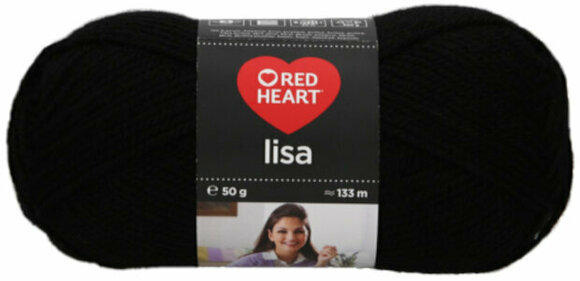 Fire de tricotat Red Heart Lisa 00217 Black - 1