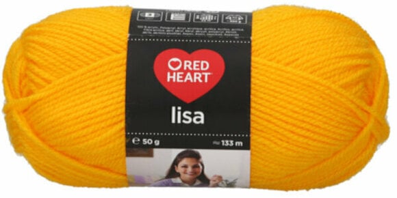 Knitting Yarn Red Heart Lisa 00184 Yellow - 1