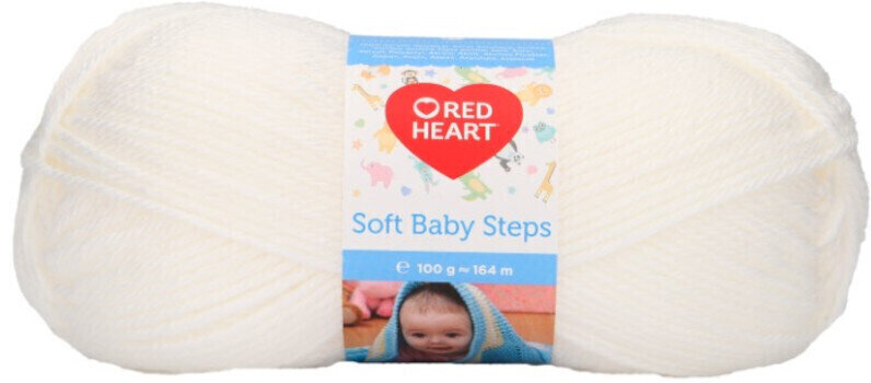 Hilo de tejer Red Heart Soft Baby Steps 00001 White Hilo de tejer