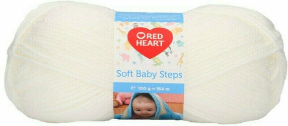 Pletací příze Red Heart Soft Baby Steps 00001 White - 1