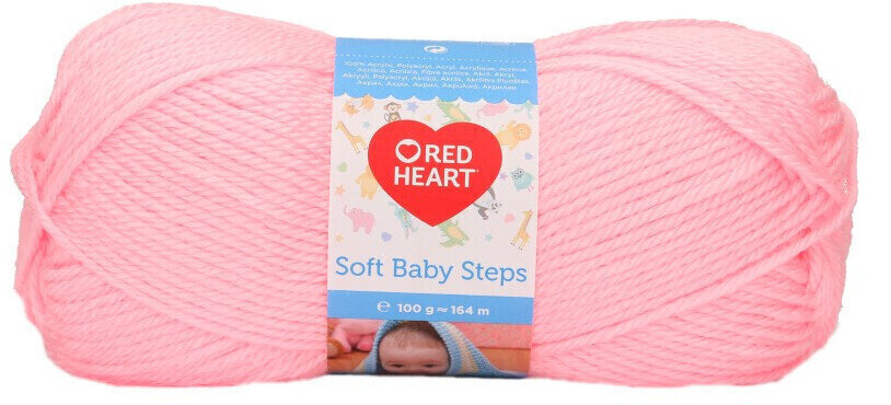 Плетива прежда Red Heart Soft Baby Steps 00003 Light Pink