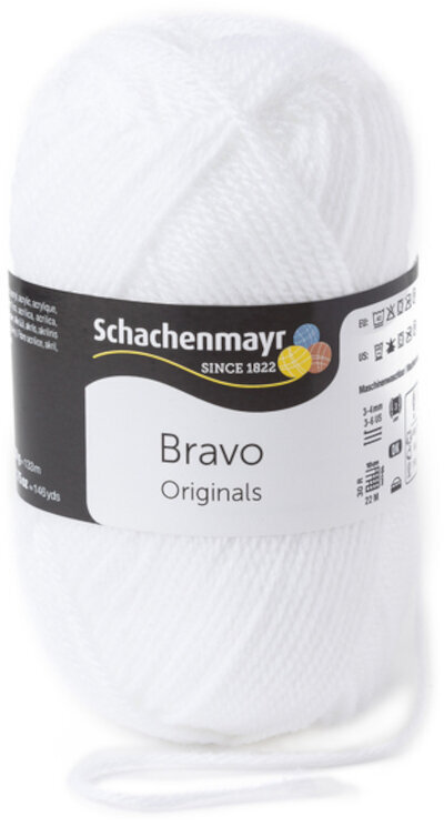 Knitting Yarn Schachenmayr Bravo Originals 08224  White